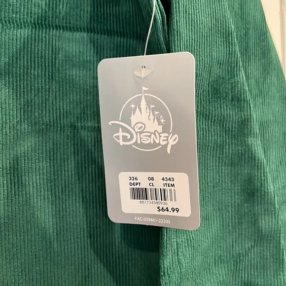 NWT! Disney Christmas Mickey green corduroy button up collared shirt - Picture 5 of 5